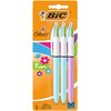 BiC Fashion Ballpoint Pen, Four Colours, Set of 3