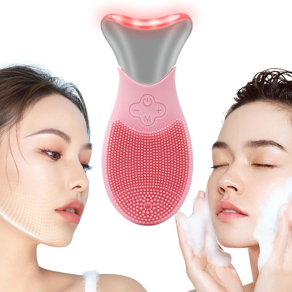 Hellojoy Electric Facial Cleansing Brush, Lift-Up, Ultrasonic, Facial Cleansing Device, 7 in 1, 3 Modes, 5 Levels, IPX7 Fully Waterproof, Multi-functional Beauty Device, Convenient to Carry, Unisex,