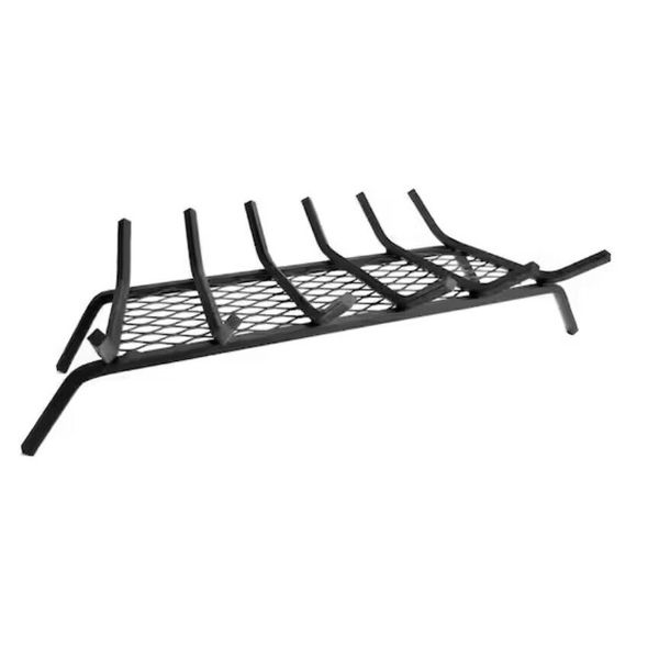 Heavy-Duty 24 in. Cast Iron Fireplace Grate Black