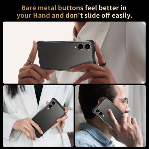 Hiooloon for Galaxy S25 Edge Metal Bumper Case Frameless, Slim Fit No Back No Frame Backless Metal Bumper 4 Corners Shockproof Wireless Charging Compatible Heavy Duty Protection (Black)