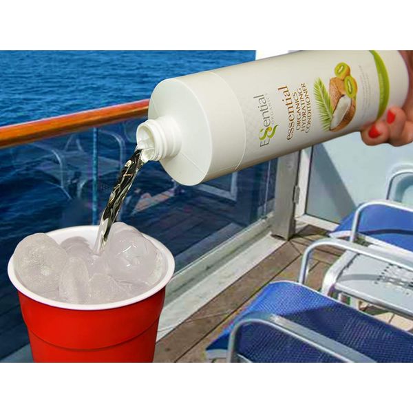 CRUISE RUNNERS Fake Shampoo & Conditioner Alcohol Drinking Flask Kit Plastic Bottles Hidden Liquor Containers Smuggle Hide Sneak Booze, Rum Runners For Cruise Concealed 17.3 oz ea.