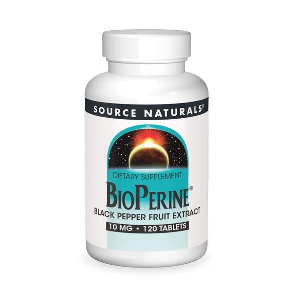 Source Naturals BioPerine - Black Pepper Fruit Extract, Promotes Nutrient Absorption* 10 mg, - 120 Tablets