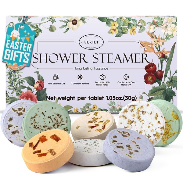 Shower Steamers Aromatherapy Spa Gifts for Women 8 PCS, BLRIET Shower Bombs Birthday Gift for Mom with Lavender Natural Essential Oils, Self Care & Relaxation Gifts for Lover