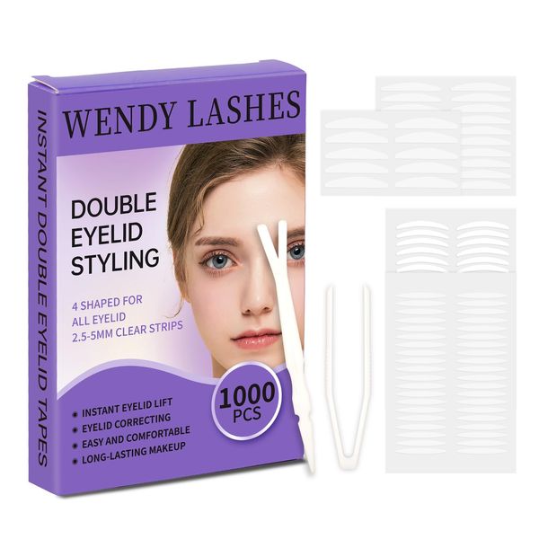 Schlupflider Stripes 1000PCS Double-Sided Eyelid Tapes 4 Arten für Kapuzenaugen Schlupflider Stripes Unsichtbar Wasserdicht Schlupflider Tapes für Wimpernverlängerung