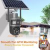2PCS 4MP Solar Wireless Security Camera WiFi 355° PTZ Dual Lens 2-Way Audio