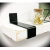 SET Rustic 2"x6" Wrap-Around Floating Shelf Brackets Black Powder-Coated Steel