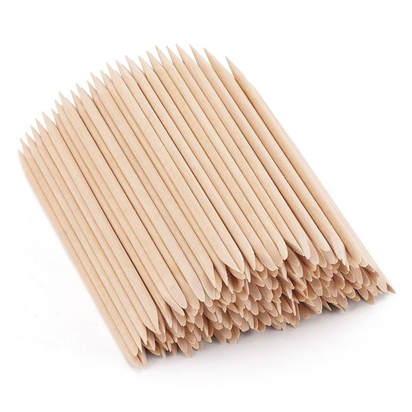 200pcs Orange Sticks for Nails 4.5 inch Double Sided Wooden Cuticle Pusher Remover Nail Art Manicure Pedicure Tool for Manicure Pedicure