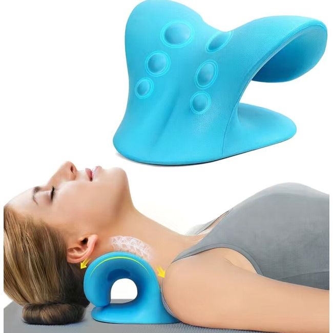 Soft Sense Neck Cloud Pillow C-Curve Restoration, Re-Alignment, Traction, Blue