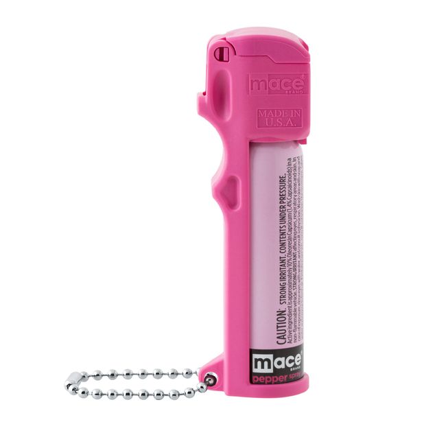 Mace Brand Personal Pepper Spray (Hot Pink) – Accurate 12’ Powerful Pepper Spray with Flip Top Safety Cap, Leaves UV Dye on Skin – Great for Self-Defense