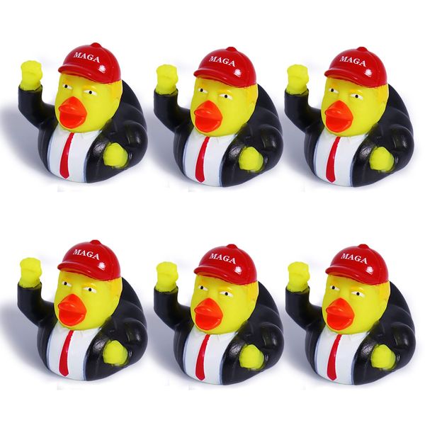 Donald Trump Rubber Ducks Bulk, 6 Pack Small 2.3 Inch, Funny Trump Duckies for Jeep Ducking, Trump 2024 Election Gifts, Bath Toys for Kids & Adults, Car Dashboard Decorations