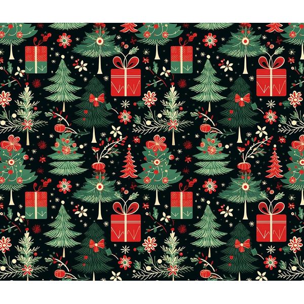 Christmas Tree Gift Colurful Pattern A4 Size Chocolate Transfer Sheet for White Chocolate (2 Sheets)