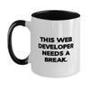 Brilliant Web developer Two Tone 11oz Mug, This Web Developer Needs a, Present For Colleagues, Brilliant Gifts From Colleagues, Web developer birthday gift ideas, Unique web developer birthday gifts,
