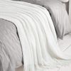 BOURINA Textured Solid Soft Sofa Throw Couch Cover Knitted Decorative Blanket,White, 127x228cm