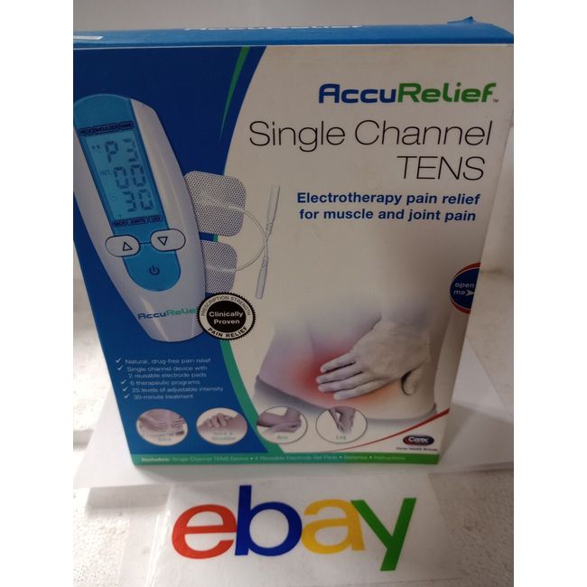 AccuRelief Single Channel TENS Electrotherapy Joint Back Pain Relief System NEW