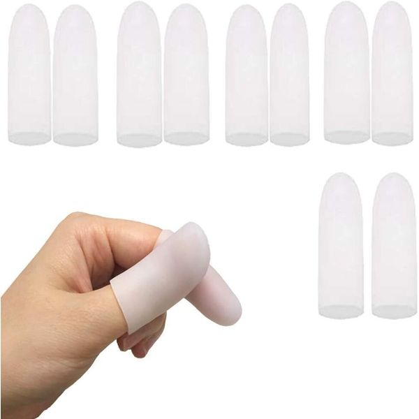 Gel Finger Protectors Caps Silicone Fingertips Small (Pack of 10)