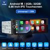 6.9" Single Din Android 14 Car Stereo Wireless Apple CarPlay Bluetooth Radio USB