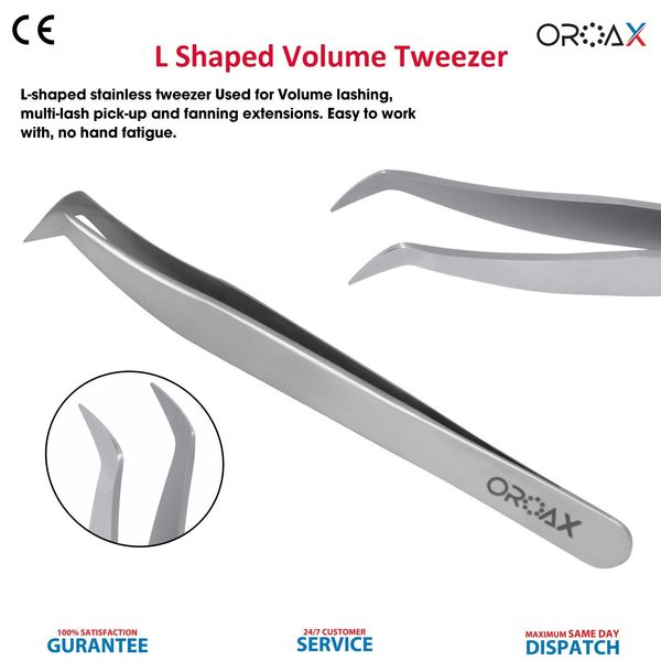 Professional L-Shape Serrated Tweezers – Ideal for Lash Extensions & Dental Use