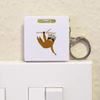 Azeeda 'Floral Sloth' Keyring Tape Measure/Spirit Level Tool (KM00019871)