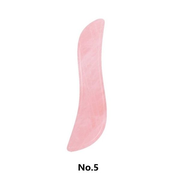 Body Shaping Natural Rose Quartz Jade Scraping Board Neck Head Massage Relaxation Health Care Tool Face, [09] 1Pcs No.9