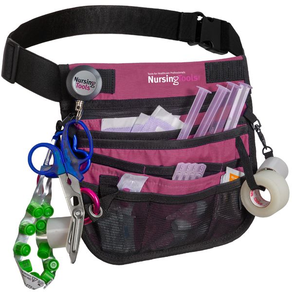 Kangapak Nurse Fanny Pack Multi Compartment Waist Organizer Tool Bag for Students, Practitioners & Medical Professionals (Purple Haze)