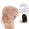 Healifty Lace Wig Cap Glueless Weaving Wig Cap Elastic Breathable Swiss Mesh Net Wig Hairnet With Adjustable Strap For Making Wigs Beige
