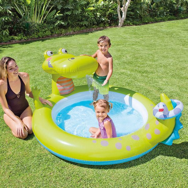 Intex Gator Spray Pool 78"X63"X36" Swimming Pool Inflatable Float Age 2+ ~ NEW