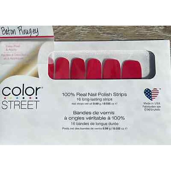 Color Street Baton Rougey -beautiful red glossy RETIRED set - FREE TWOSIE