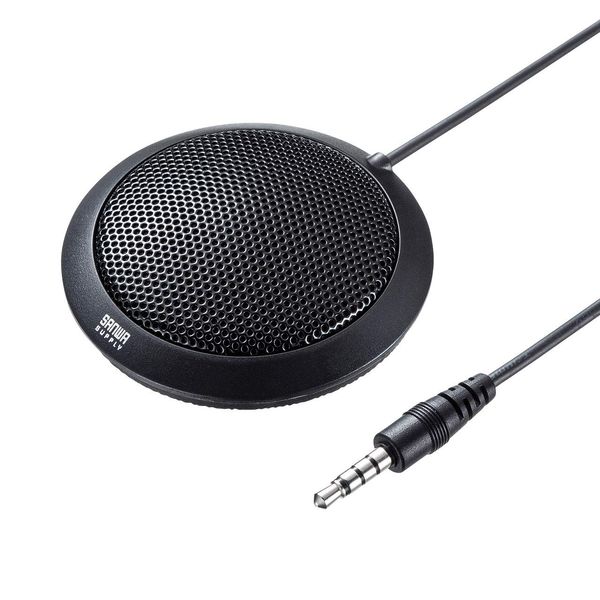 Sanwa Supply MM-MCF02BK PC Flat Type Microphone