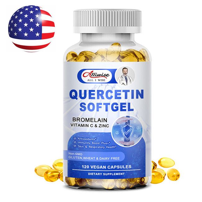 1000MG Quercetin with Bromelain & Zinc - Natural Immune Support Supplement