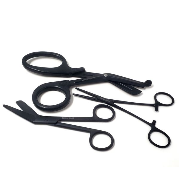 3x First Aid Kit Trauma Shears 7.25"+Bandage Scissors 5.5"+Hemostat Forceps 5.5"