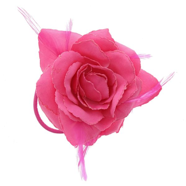 Topkids Accessories Rose Flower Hair Clip Hairband Floral Corsage Fascinator Hair Band Aligator Beak Grip for Women & Girls Wedding Prom Party Special Occasion (Soft Pink)