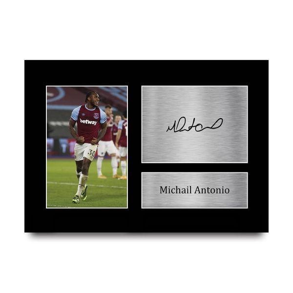 HWC Trading A4 Michail Antonio West Ham United Gifts Printed Signed Autograph Picture for Football Fans and Supporters