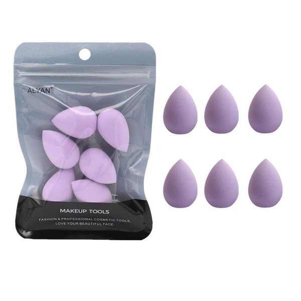 6Pcs Purple Mini Makeup Sponge Small Beauty Sponge Blender Set for Foundation, Powder, Concealer Highlight,and Eye Shadow, Makeup Blenders and Sponges，Face