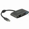 Delock USB-C Adapter auf VGA (DP-Alt Mode) + USB-A + 1x USB-C PD