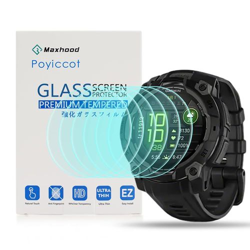 Poyiccot Screen Protector Compatible for Garmin Instinct 3 45mm Amoled/Solar Accessories, 6Pack HD Anti-Scratch Bubble Free Screen Protector Film for Instinct 3 45mm Watch