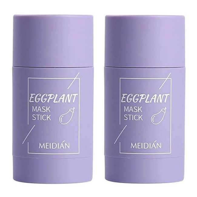 AJIXIEHC Eggplant Mask Stick for Face, Eggplant Purifying Clay Stick Mask Blackhead Remover,Face Moisturizes Oil Control,Deep Clean Pore,Improves Skin for Men Women All Skin Types (Eggplantx2)