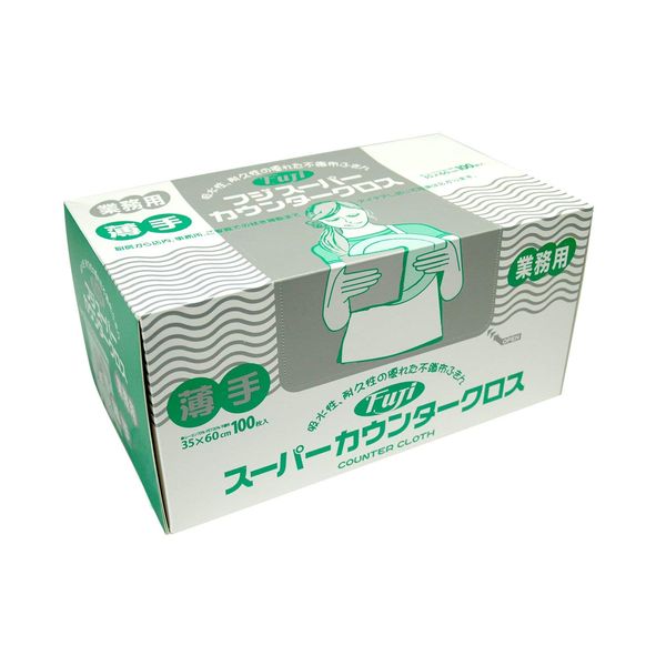 Fuji Super Counter Cloth, Thin, 600 Sheets (100 Sheets x 6 Boxes) (Blue)