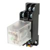 sourcing map Electromagnetic Power Relay, DC48V Coil Green Indicator Light 8 Pin DPDT Electromagnetic General Purpose Power Relay + Socket Base