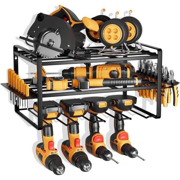Tool Power Drill Storage Rack Organizer Wall Holder Mount Garage Heavy Duty