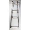 Stainless Steel 4 Step Folding Ladder with White Step Covers