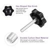 uxcell 6pcs M5x30mm Star Knobs Plastic Hexagon Clamping Knob Screws Replacement Knobs for Hand Tightening Knob for Umbrella Base Replacement Knobs