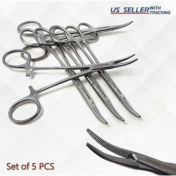 Surgical Mosquito Forcep 5" Hemostat Curved Locking Handle Dental Instruments CE