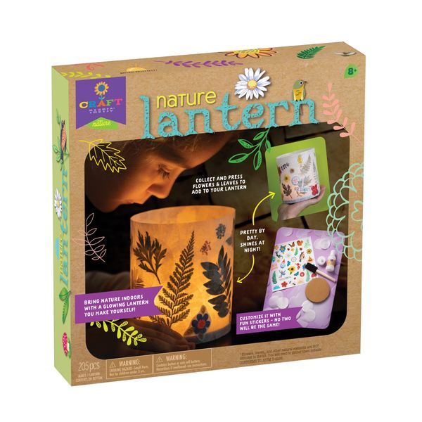 Craft-Tastic Nature Lantern - Nature DIY Craft Kit - Outdoor Crafting Fun - Bring Nature Inside - Comes with Material to Make Lantern with Tea Light - Ages 8+