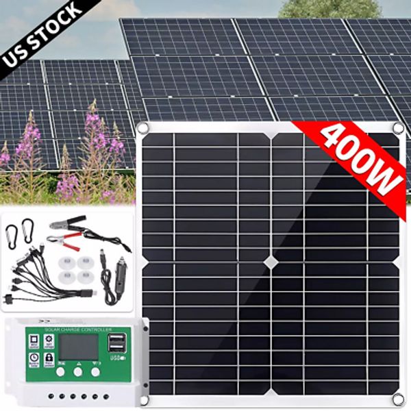 400 Watts Solar Panel Kit 100A 12V Battery Charger w/ Controller Caravan Boat US