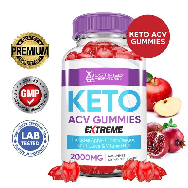 Keto Extreme ACV Gummies 2000MG Advanced Apple Cider Vinegar 60 Gummys