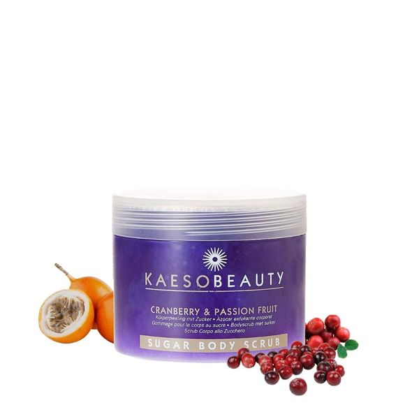 Kaeso Exfoliating Body Scrub, Cranberry and Passion Fruit Sugar 450 ml