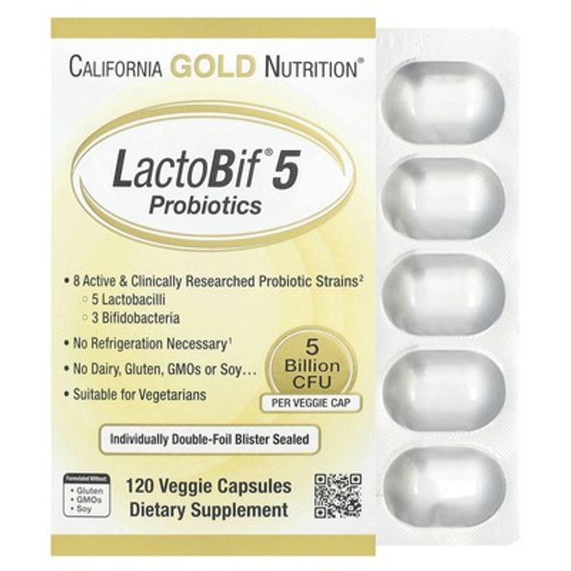 LactoBif® 5, Probiotics with 5 Lactobacilli and 3 Bifidobacteria, 5 ...