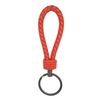 LABEN Key Chain Lambskin Handwoven Genuine Leather Keychain - Red