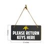 Please Return Keys Here 5x10 Hanging Plus Wall or Door Sign | Office Signage