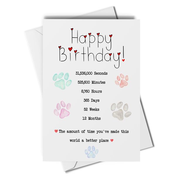 1st birthday card for the dog, 1st birthday card for the cat, pet owner, furbaby